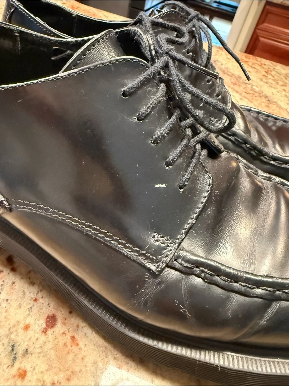 Vtg 90s Dr. Martens Black Leather Oxford Lace Up Loafers 8747 Lug Sole Mens Sz 9